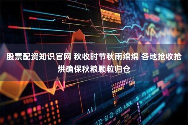 股票配资知识官网 秋收时节秋雨绵绵 各地抢收抢烘确保秋粮颗粒归仓